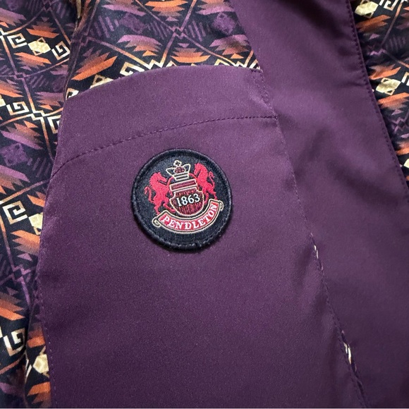 Pendleton Water Resistant Hooded Parka Rain Jacket Womens Small Plum Purple - Picture 9 of 13